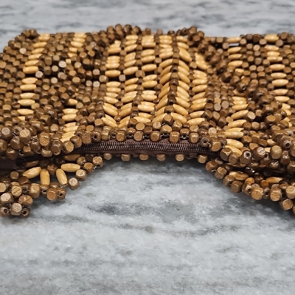 Elegant Brown Beaded Women's Bag - Picture 3 of 8